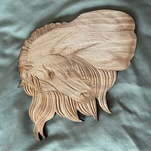 Elegant Wooden Horse Accent